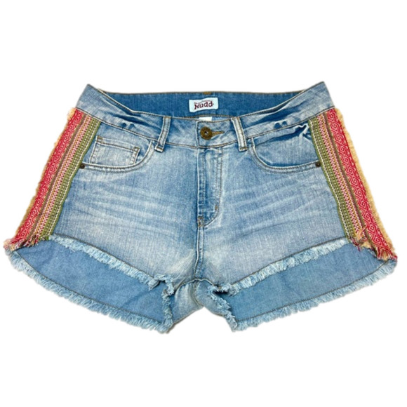 Mudd Pants - Mudd High-Waisted Denim Shorts with Embroidery - Size 9 - Great Condition!